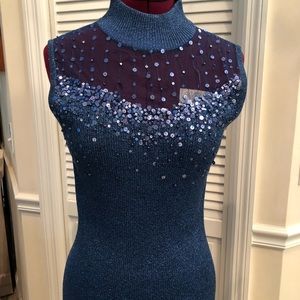 Blue beaded blouse